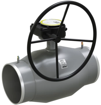 Кран шаровый LD КШЦПР Gas 100.025.П/П.03. из стали 09Г2С Ду100 Ру2,5МПа с редуктором в Улан-Удэ